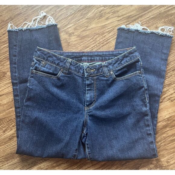 Talbots Womens Capris Raw Edge 30x24 Blue Jeans Denim - Picture 2 of 6